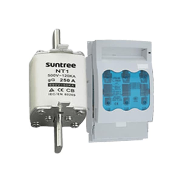 Suntree Battery Fuse NH1 150amp, 200amp, 250amp/1000vdc Fuselink, Fusebase & Cover, Single-phase